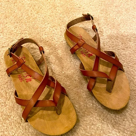Blowfish Shoes Blowfish Girls Brown Strappy Sandal Size